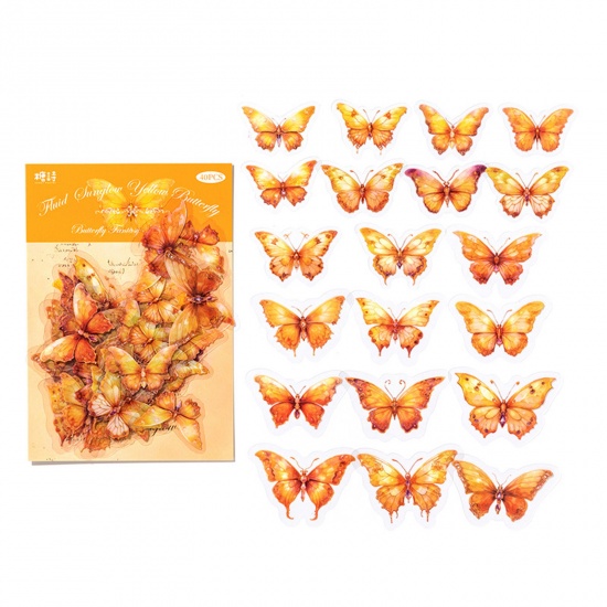 Bild von 1 Set ( 40 Stück/Set) PET Insekt DIY Scrapbook Sticker Aufkleber Gelb Schmetterling 16cm x 10cm