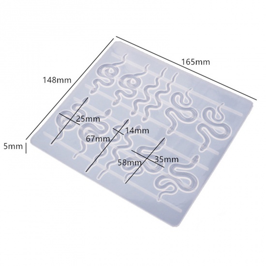 Immagine di 1 Pz Silicone Stampo in Resina per la Decorazione Domestica Fai-Da-Te Rettangolo Serpente Bianco 16.5cm x 14.5cm