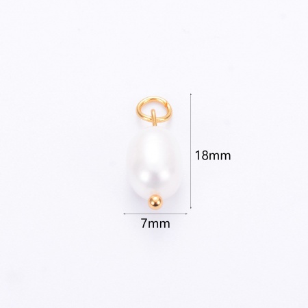 Picture of Eco-friendly 304 Stainless Steel & Natural Pearl Charms Multicolor Baroque