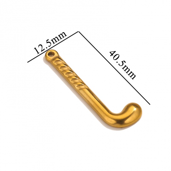 Bild von 1 Stück 304 Edelstahl Anhänger Golfclub 18K Gold plattiert 40mm x 12mm