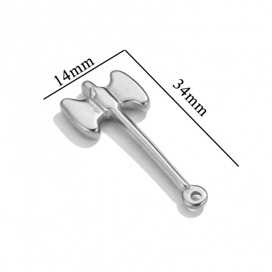 Bild von 1 Stück 304 Edelstahl Anhänger Axt Silberfarbe 34mm x 14mm