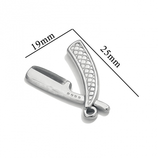 Bild von 1 Stück 304 Edelstahl Anhänger Messer Silberfarbe 25mm x 19mm
