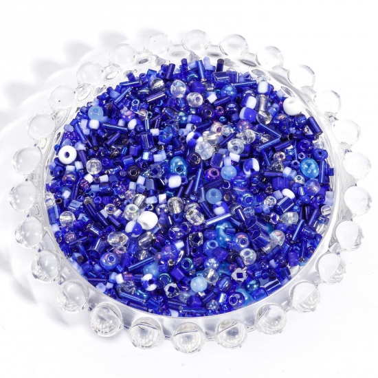Picture of 20 Grams Glass Seed Beads At Random Mixed Dark Blue