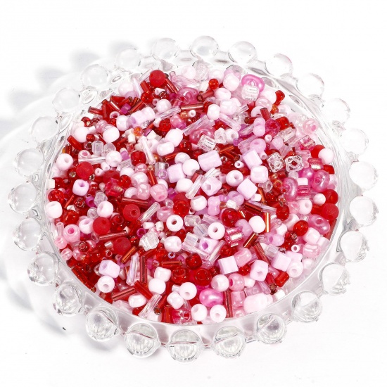 Picture of 20 Grams Glass Seed Beads At Random Mixed Fuchsia