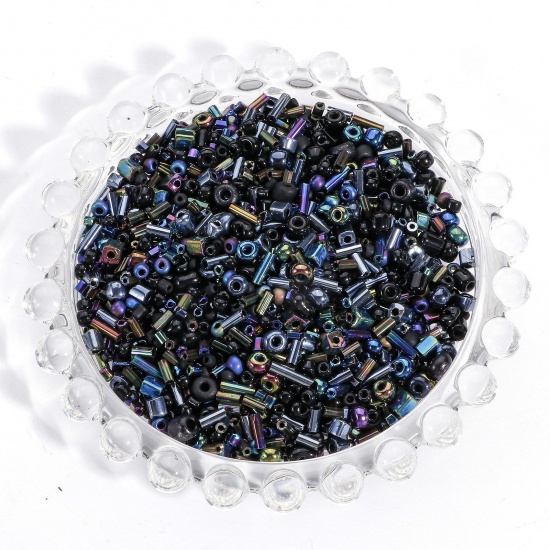 Picture of 20 Grams Glass Seed Beads At Random Mixed Black
