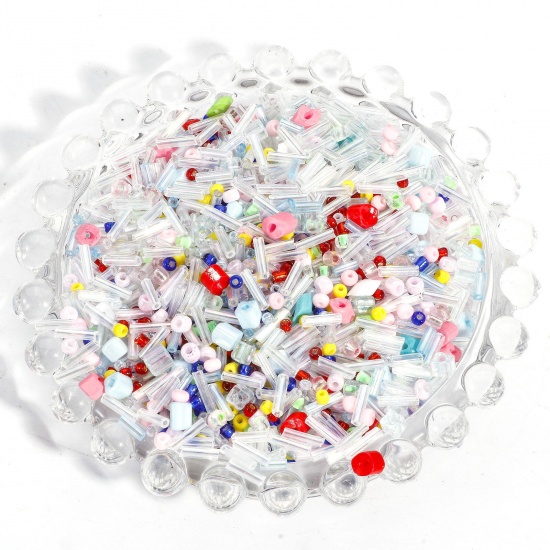 Picture of 20 Grams Glass Seed Beads At Random Mixed Multicolor