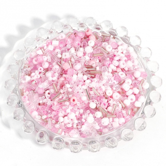 Picture of 20 Grams Glass Seed Beads At Random Mixed Pink