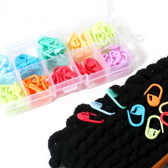 Picture of 1 Box Plastic Knitting Stitch Markers Pin Multicolor 22mm x 12mm