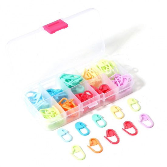 Picture of 1 Box Plastic Knitting Stitch Markers Pin Multicolor 22mm x 12mm