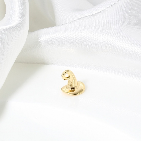 Imagen de 2 Unidades Latón Halloween Colgantes Charms 18K Oro Real Chapado Sombrero de Bruja de Halloween 3D 12mm x 10.5mm