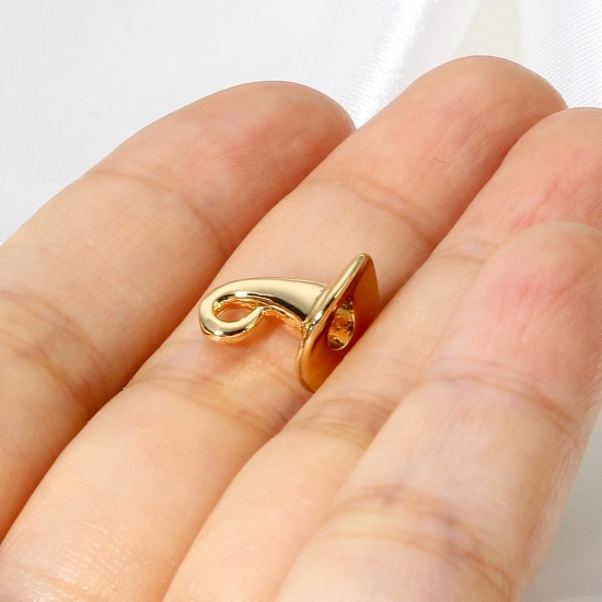 Imagen de 2 Unidades Latón Halloween Colgantes Charms 18K Oro Real Chapado Sombrero de Bruja de Halloween 3D 12mm x 10.5mm
