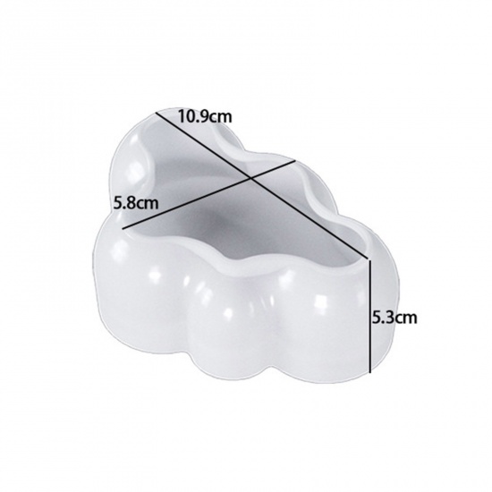 Image de 1 Piece Silicone Resin Mold For Candle Soap DIY Making Cloud Tray White 10.9cm x 5.8cm
