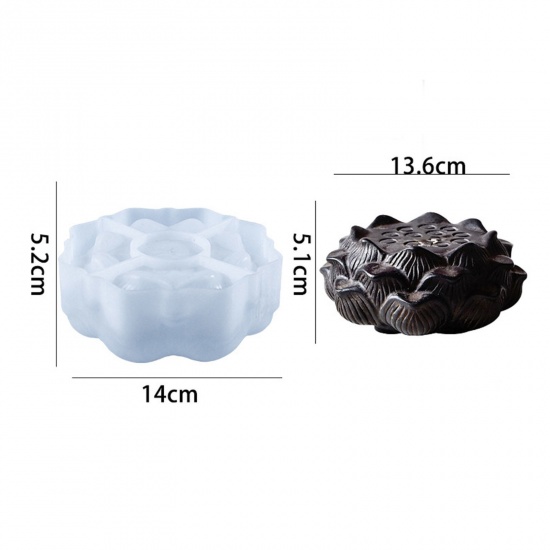 Immagine di 1 Piece Silicone Resin Mold For Home Decoration DIY Making Lotus Flower White 14cm x 5.2cm