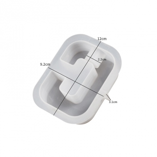Picture of 1 Piece Silicone Resin Mold For Candle Soap DIY Making Capital Alphabet/ Letter White 12cm x 9.2cm