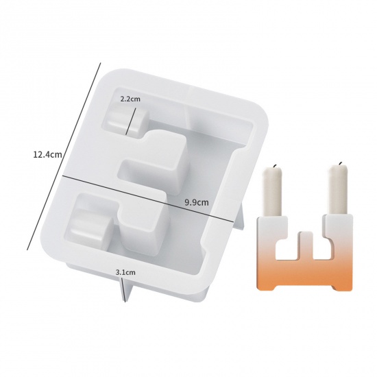 Image de 1 Piece Silicone Resin Mold For Candle Soap DIY Making Capital Alphabet/ Letter White 12.4cm x 9.9cm