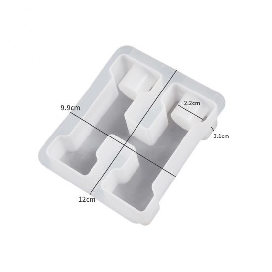 Picture of 1 Piece Silicone Resin Mold For Candle Soap DIY Making Capital Alphabet/ Letter White 12cm x 9.9cm