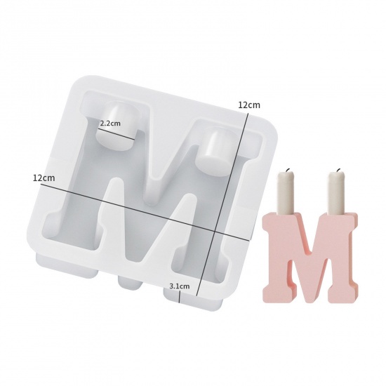 Image de 1 Piece Silicone Resin Mold For Candle Soap DIY Making Capital Alphabet/ Letter White 12cm x 12cm