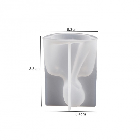 Immagine di 1 Piece Silicone Resin Mold For Candle Soap DIY Making Parents And Child White 8.8cm x 6.4cm