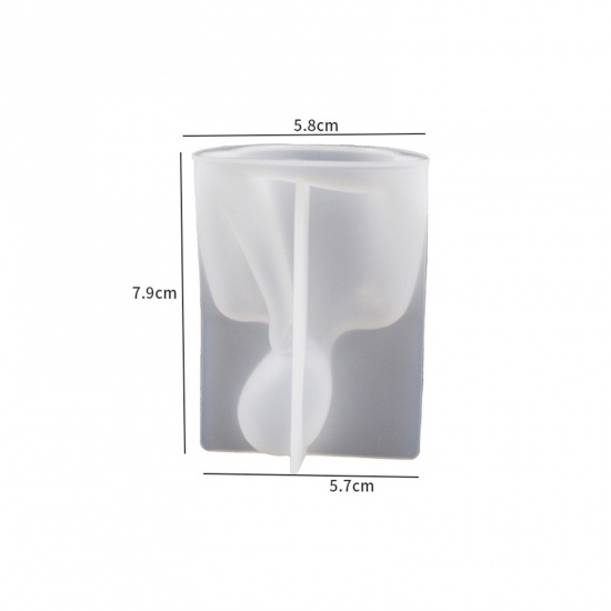 Picture of 1 Piece Silicone Resin Mold For Candle Soap DIY Making Parents And Child White 7.9cm x 5.8cm