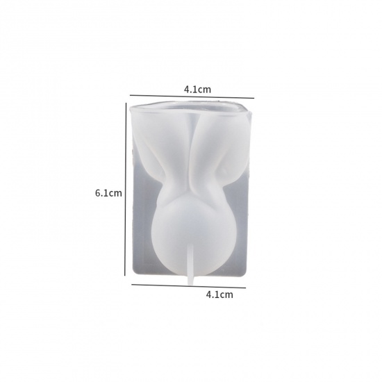 Picture of 1 Piece Silicone Resin Mold For Candle Soap DIY Making Father And Child White 6.1cm x 4.1cm