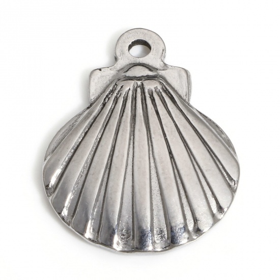 Imagen de 1 Unidad 304 Acero Inoxidable Colgantes Charms Concha Tono de Plata 20.5mm x 16mm