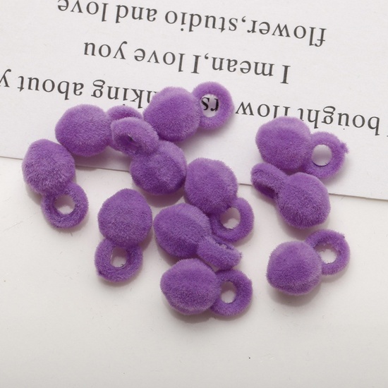 Image de 10 Pcs Breloques en Acrylique Raisins Violet Flocage 14mm x 9mm