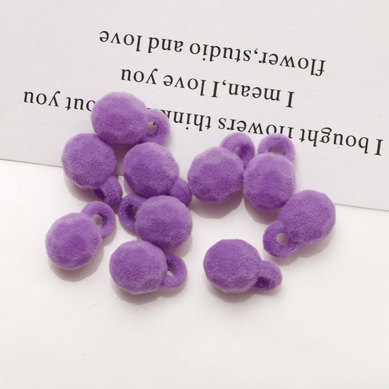 Image de 10 Pcs Breloques en Acrylique Raisins Violet Flocage 12mm x 7mm