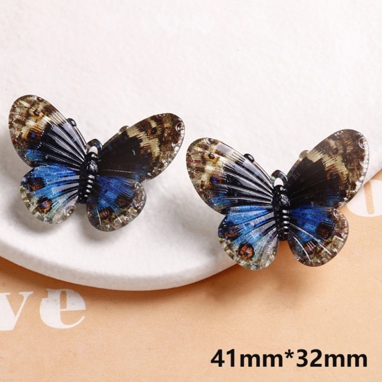 Picture of 10 PCs Acrylic Insect Pendants Butterfly Animal Multicolor 3D 4.1cm x 3.2cm