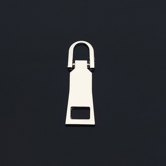 Immagine di 10 Pz Lega Cursore della Cerniera Lampo Argento 5cm x 1.7cm