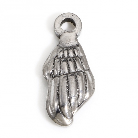 Picture of 1 Piece 304 Stainless Steel Charms Silver Tone Conch/ Sea Snail 18mm x 8mm