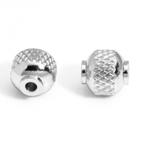Immagine di 10 Pz 304 Acciaio Inossidabile Perline per la Creazione di Gioielli con Ciondoli Fai-da-te Lanterna Tono Argento 9mm x 8mm, Buco: Circa 2mm