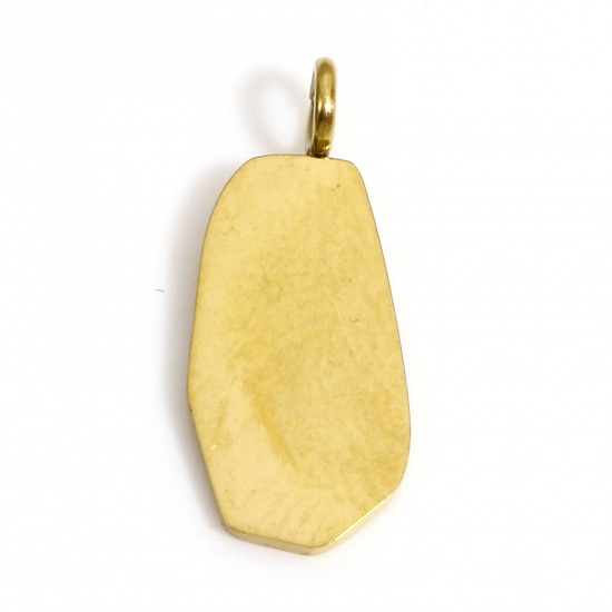 Picture of 1 Piece Eco-friendly 304 Stainless Steel Simple Charms Gold Plated Irregular Drop 15mm x 6mm