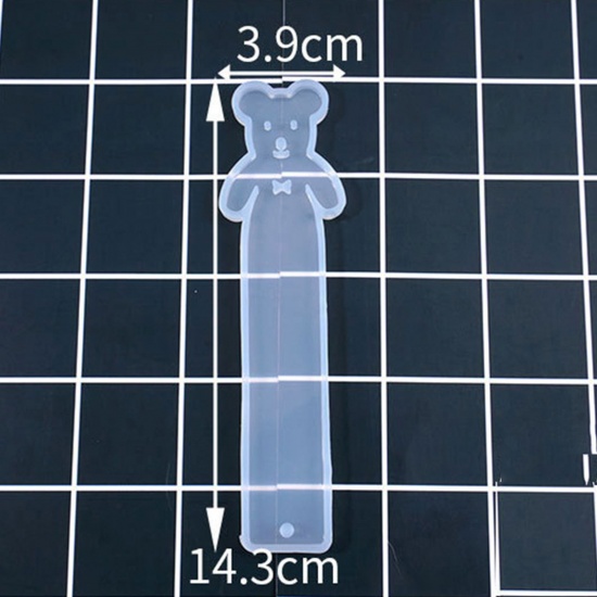 Picture of 2 PCs Silicone Resin Mold For DIY Making Bookmark Bear White 14.3cm x 3.9cm