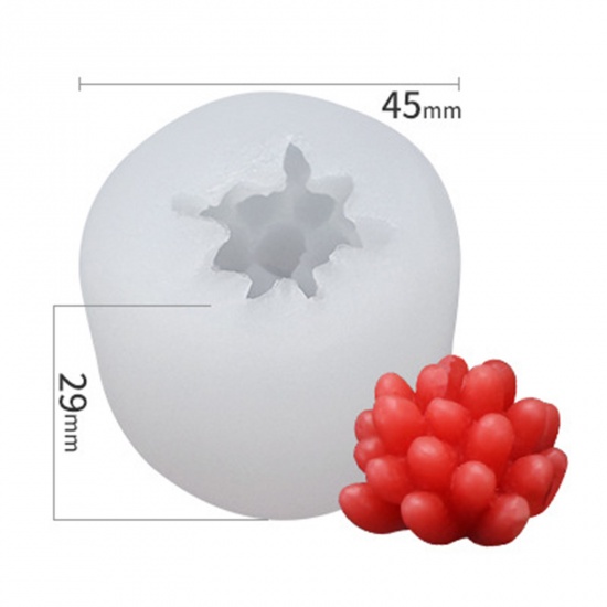 Immagine di 1 Pz Silicone Stampo in Resina per la Produzione di Sapone per Candele Fai-Da-Te Pianta Succulenta 3D Bianco 4.5cm x 2.9cm