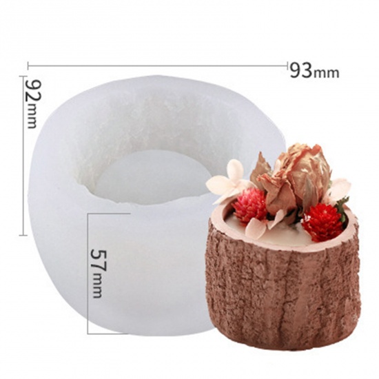 Picture of 1 Piece Silicone Resin Mold For Candle Soap DIY Making Succulent Plant 3D White 9.3cm x 9.2cm