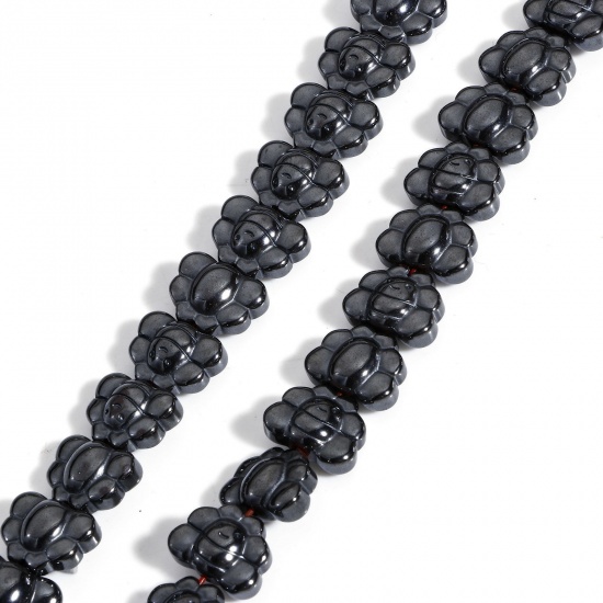 Image de 1 Enfilade (Env. 45 Pcs/Enfilade) (Classement A) Perles pour DIY Fabrication de Bijoux de Pendentife en Hématite （ Naturel ） Abeille Noir 12mm x 9mm, Trou: env. 1mm, 40cm long
