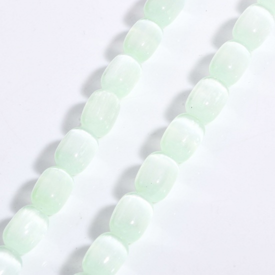Bild von 1 Strang (ca. 32 Stück/Strang) (Klasse A) Selenit ( Natur/Gefärbt ) Perlen für die Herstellung von DIY-Charme-Schmuck Barrel Beige ca. 12mm x 8mm, Loch:ca. 1.2mm, 39cm lang