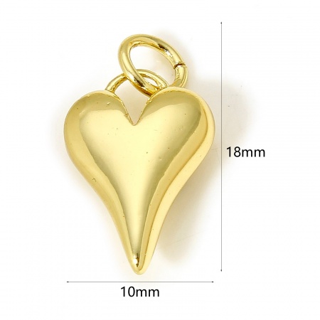 Picture of Brass Valentine's Day Charms 18K Real Gold Plated Heart