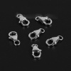 Imagen de 5 PCs (Approx 5 PCs) Sterling Silver Lobster Clasp Findings Platinum Plated 12mm x 6mm