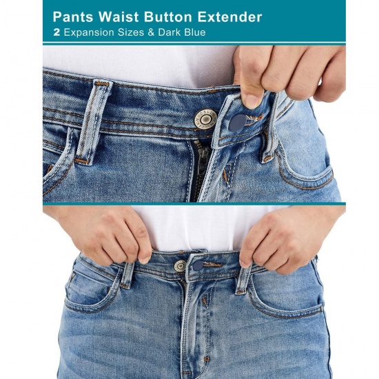 Picture of 1 Set (Approx 12 PCs/Set) Plastic Adjustable Detachable Retractable Jeans Button Pant Waistband Extender Scrapbooking Round Mixed Color