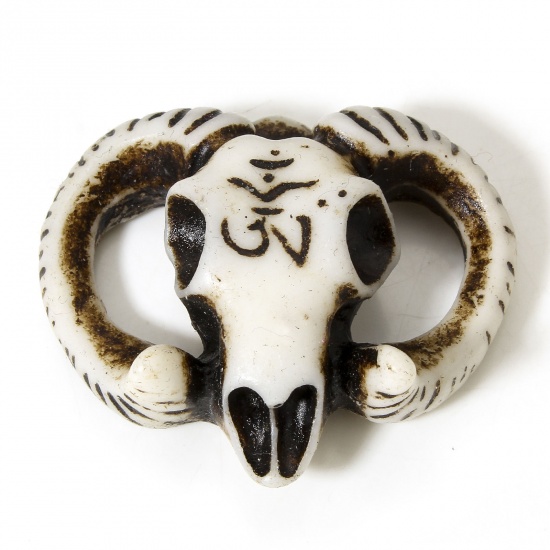 Immagine di 5 Pz Resina Stile Bohemien Ciondoli Pecora Bianco Cranio 4.6cm x 4.1cm