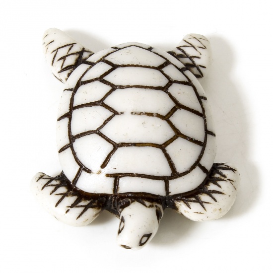 Immagine di 5 Pz Resina Stile Bohemien Ciondoli Tartaruga di Mare Bianco 4.6cm x 3.7cm