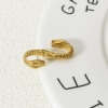 Picture of 1 Piece Eco-friendly Vacuum Plating 304 Stainless Steel Hook Clasps S-shape Snake 18K Gold Plated 27mm x 14mm