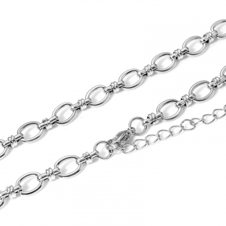 Picture of Eco-friendly Vacuum Plating 304 Stainless Steel Handmade Link Chain Necklace For DIY Jewelry Making With Lobster Claw Clasp And Extender Chain 40cm(15 6/8