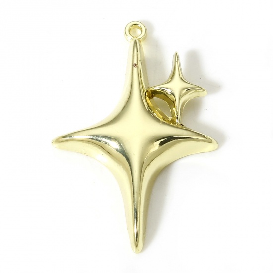 Picture of 5 PCs Zinc Based Alloy Galaxy Pendants Gold Plated Star 3.4cm x 2.3cm