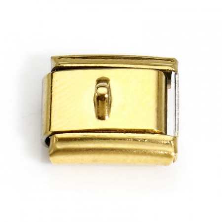Immagine di 10 Pz 304 Acciaio Inossidabile Bracciale con Charm Italiano a Maglie, Creazione di Gioielli Fai-da-te Oro Placcato Rettangolo Con Loop 10mm x 9mm