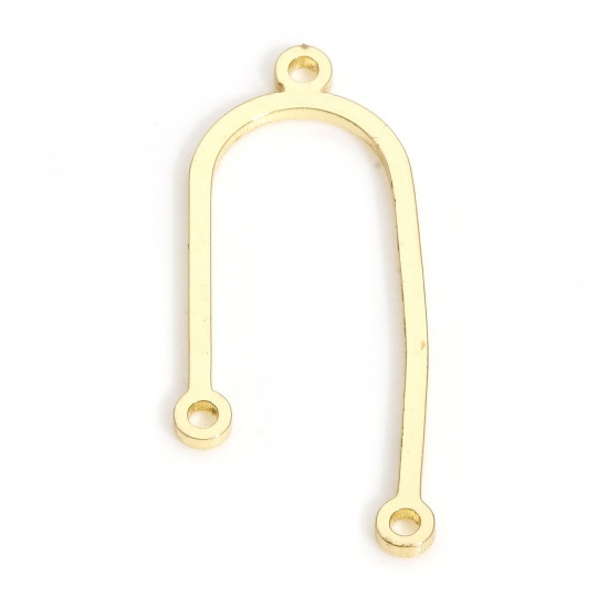 Picture of 2 PCs Brass Geometric Chandelier Connectors Arched 14K Real Gold Plated 22mm x 10mm                                                                                                                                                                           