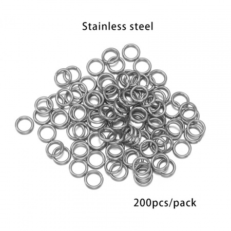 Picture of 1 Packet (Approx 200 PCs/Packet) 3mm Dia., 0.7mm(21 gauge) 304 Stainless Steel Open Jump Rings Findings For Jewelry Making Silver Tone Round