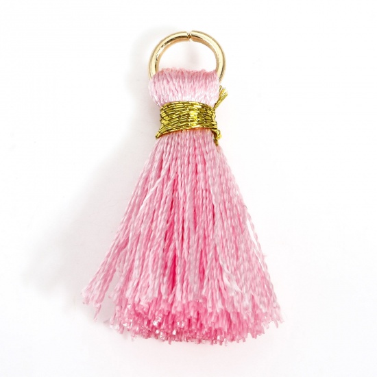 Picture of 20 PCs Polyester Tassel Charms Tassel Pink 24mm