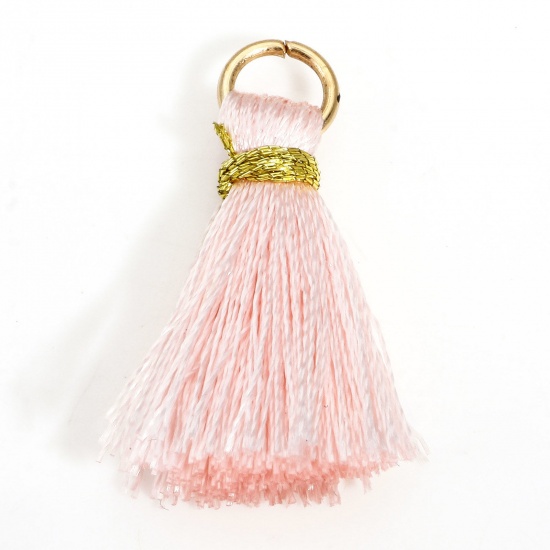 Picture of 20 PCs Polyester Tassel Charms Tassel Peachy Beige 24mm